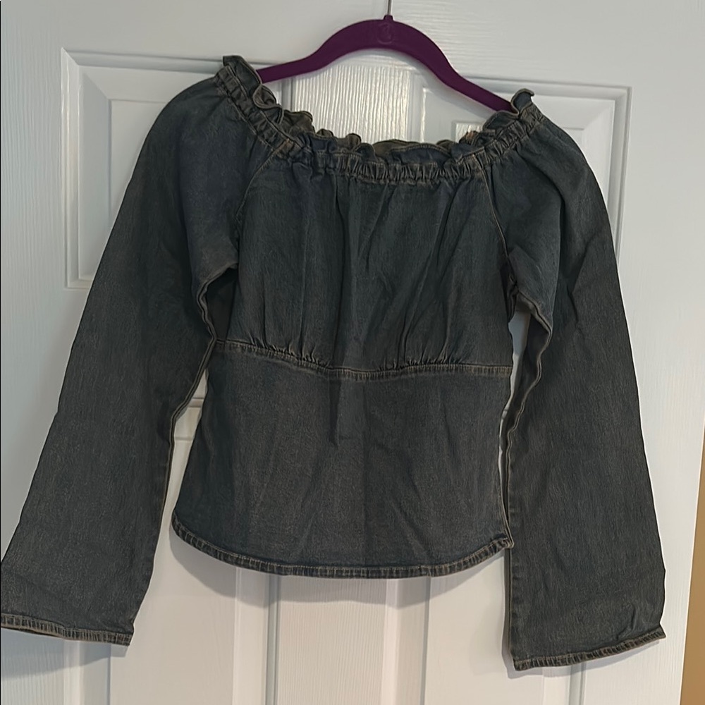 Jeanology Off-Shoulder Denim Top